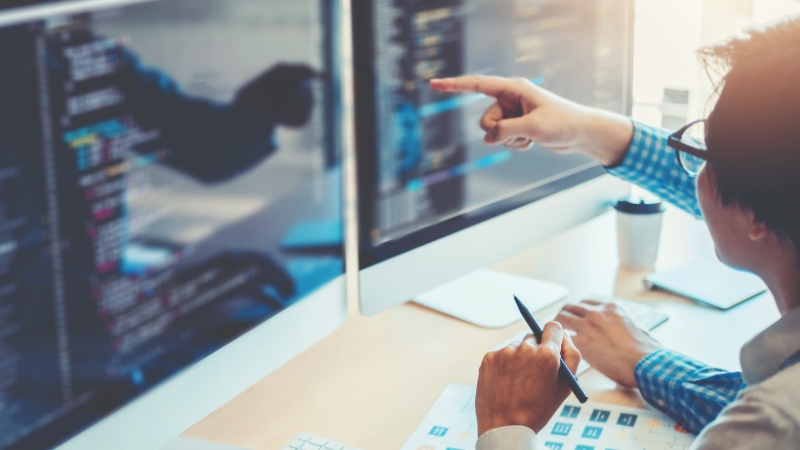 Programmers doing IT health checks on business website